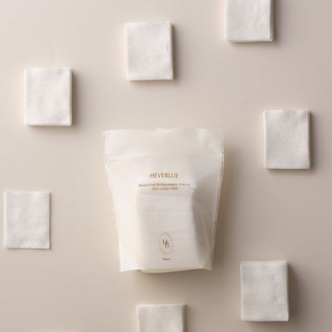 [HEVEBLUE] Bleach-free Biodegradable Stretchy 100% Cotton Pads