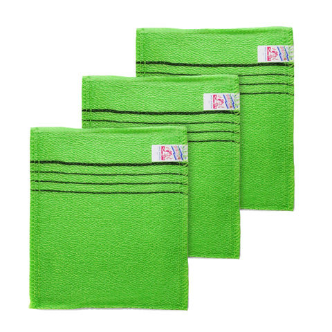 Korean Exfoliating Square Bath Towel 3 pack kuorintahanska tuotekuva
