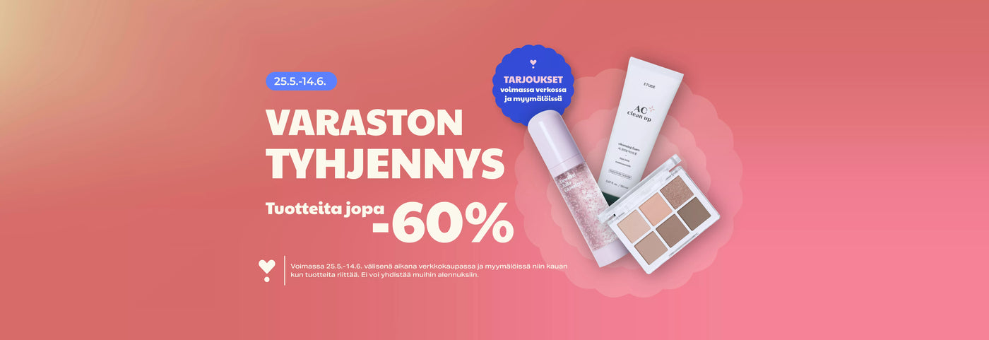 Varastontyhjennyt - Tuotteita jopa -60%