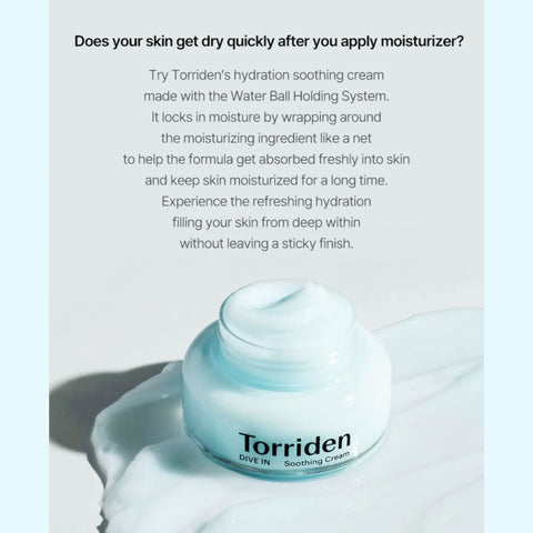 Torriden DIVE-IN Hyaluronic Acid Soothing Cream info ja koostumus