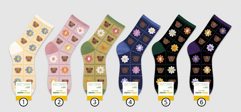 Flowers and Bears Socks