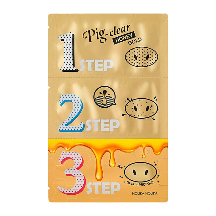 [Holika Holika] Pig Nose Clear Blackhead 3-Step Kit Honey Gold