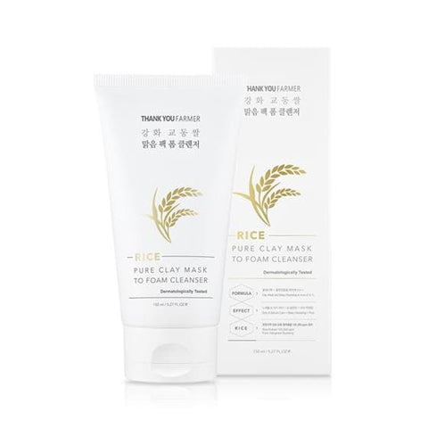 [Thank You Farmer] Rice Pure Clay Mask To Foam Cleanser